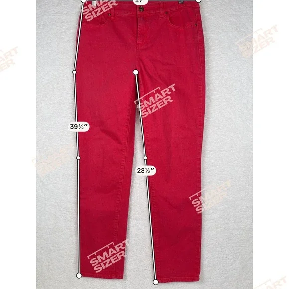 Chicos So Slimming Girlfriend Ankle Jeans Red Chico 1 Regular 8 Stretch Pants Ms - Picture 8 of 9